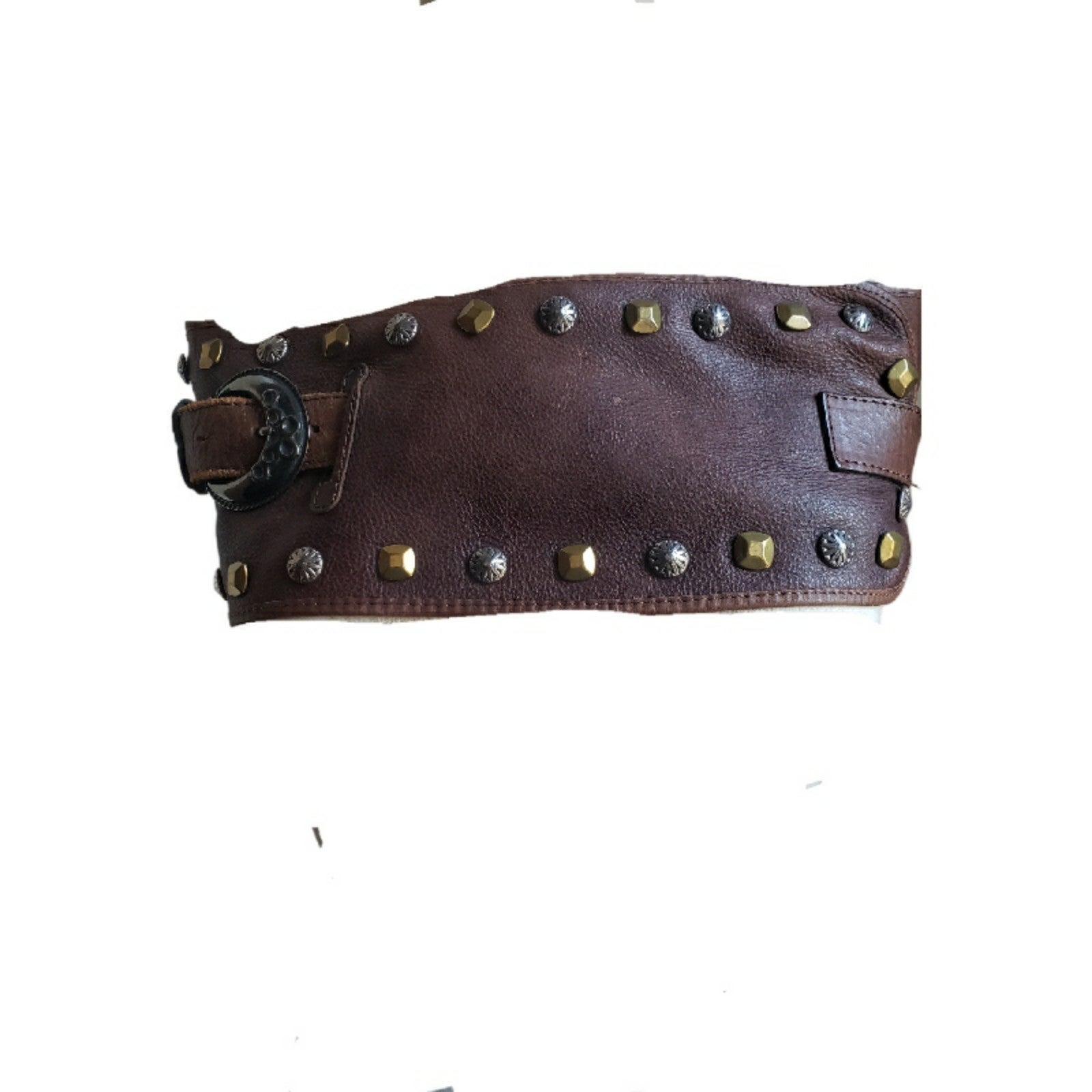 Western style leather corset studded belt- S