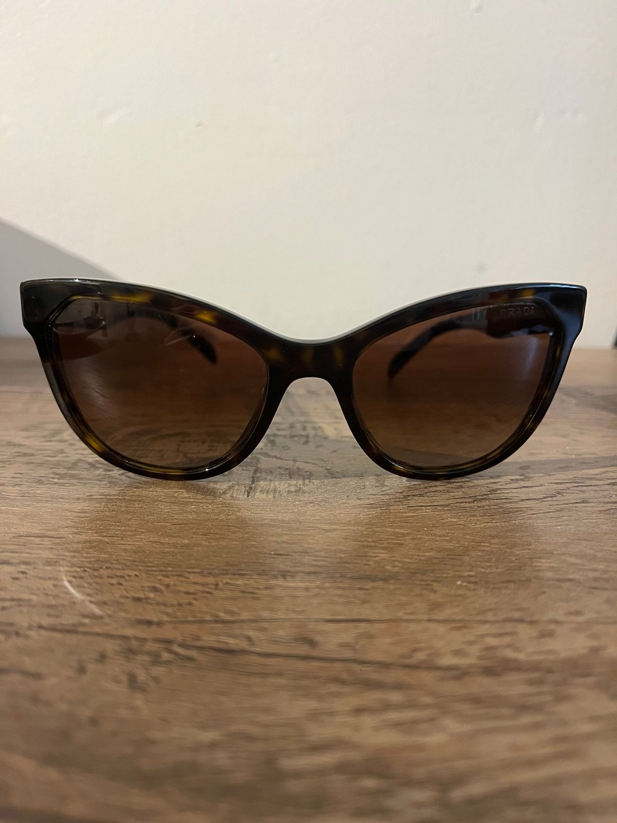 Prada brown tortoiseshell cat eye sunglasses