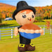 6 FT Thanksgiving Inflatables Boy Outdoor Decorations, Thanksgiving Blow Up