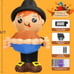 6 FT Thanksgiving Inflatables Boy Outdoor Decorations, Thanksgiving Blow Up
