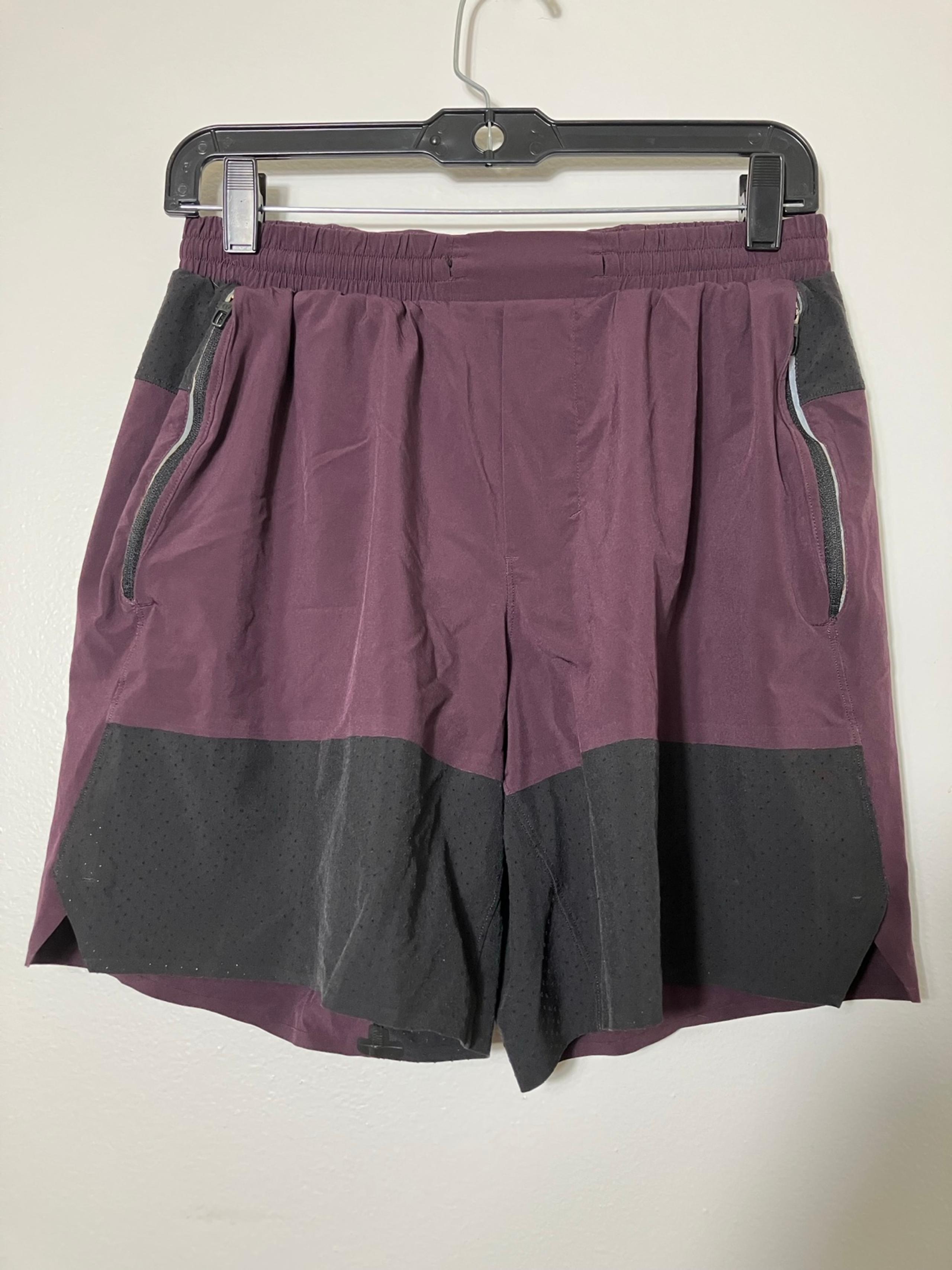 Lululemon Shorts Men’s Sz 30” Waist With 7” Inseam Pockets Purple/black Athletic