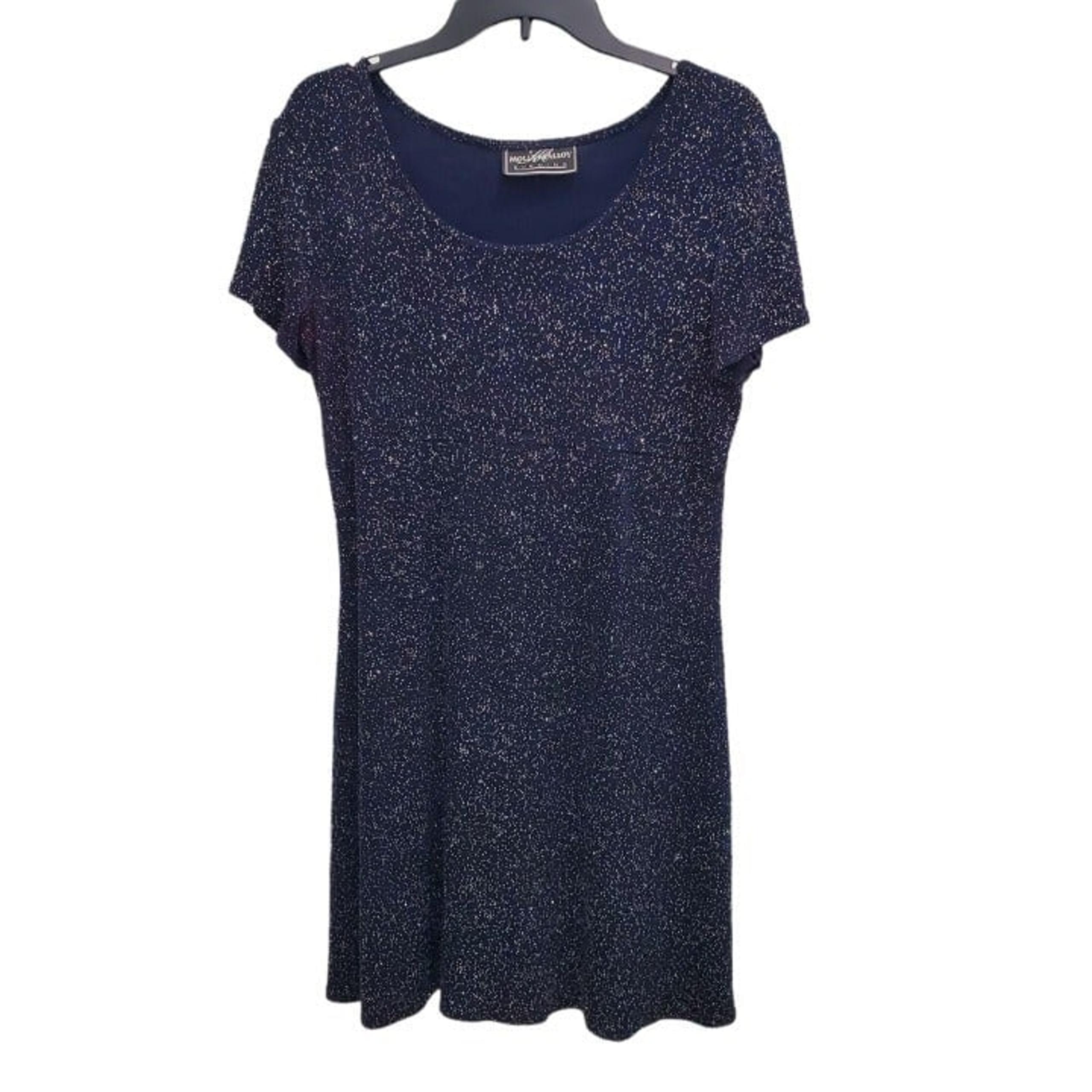Molly Malloy Evening Vintage Women's Rainbow Sparkle Slinky Shift Dress Size 10