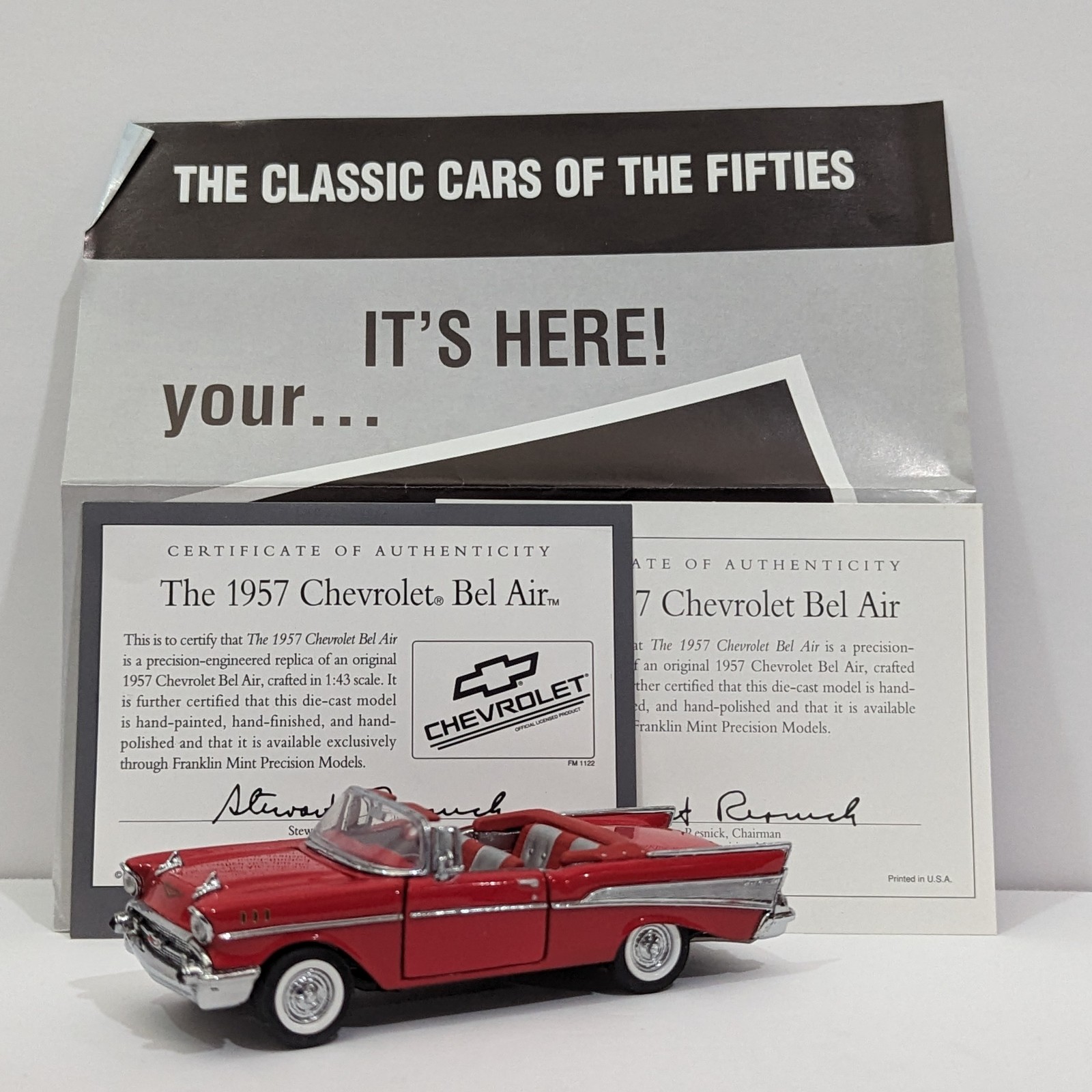 1957 Chevrolet Bel Air Convertible Franklin Mint 1:43 Diecast Collectible Car