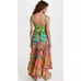 Farm Rio Ombre Forest Maxi Dress in Tropical Multicolor Tiered Rainbow, Size S