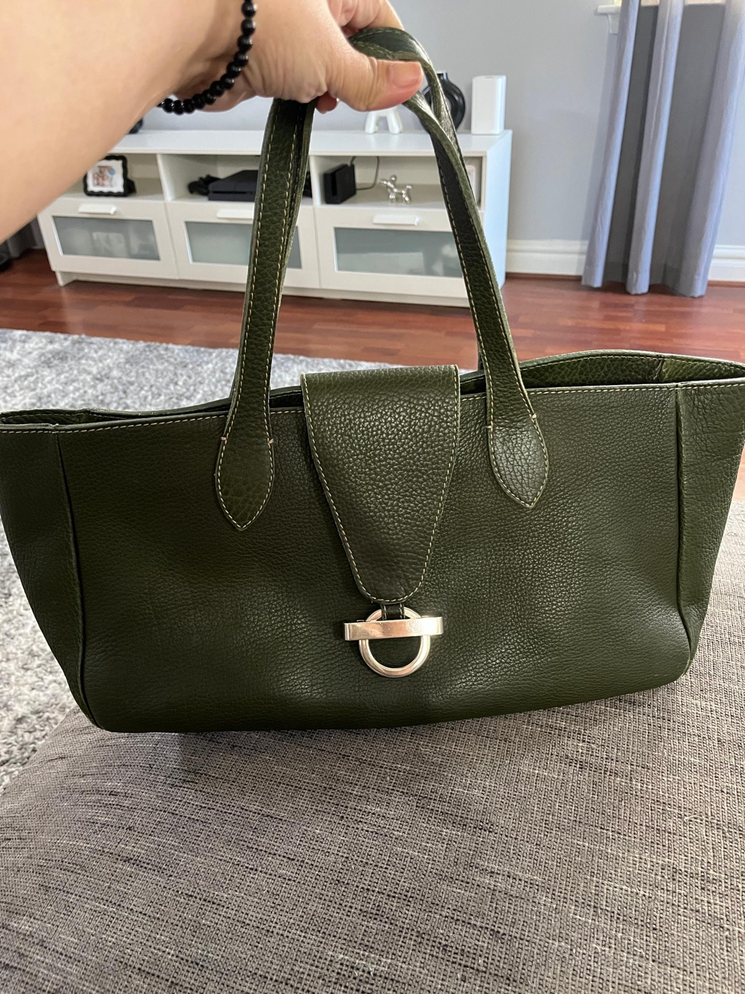 Barney’s New York Leather Olive Green Tote Purse