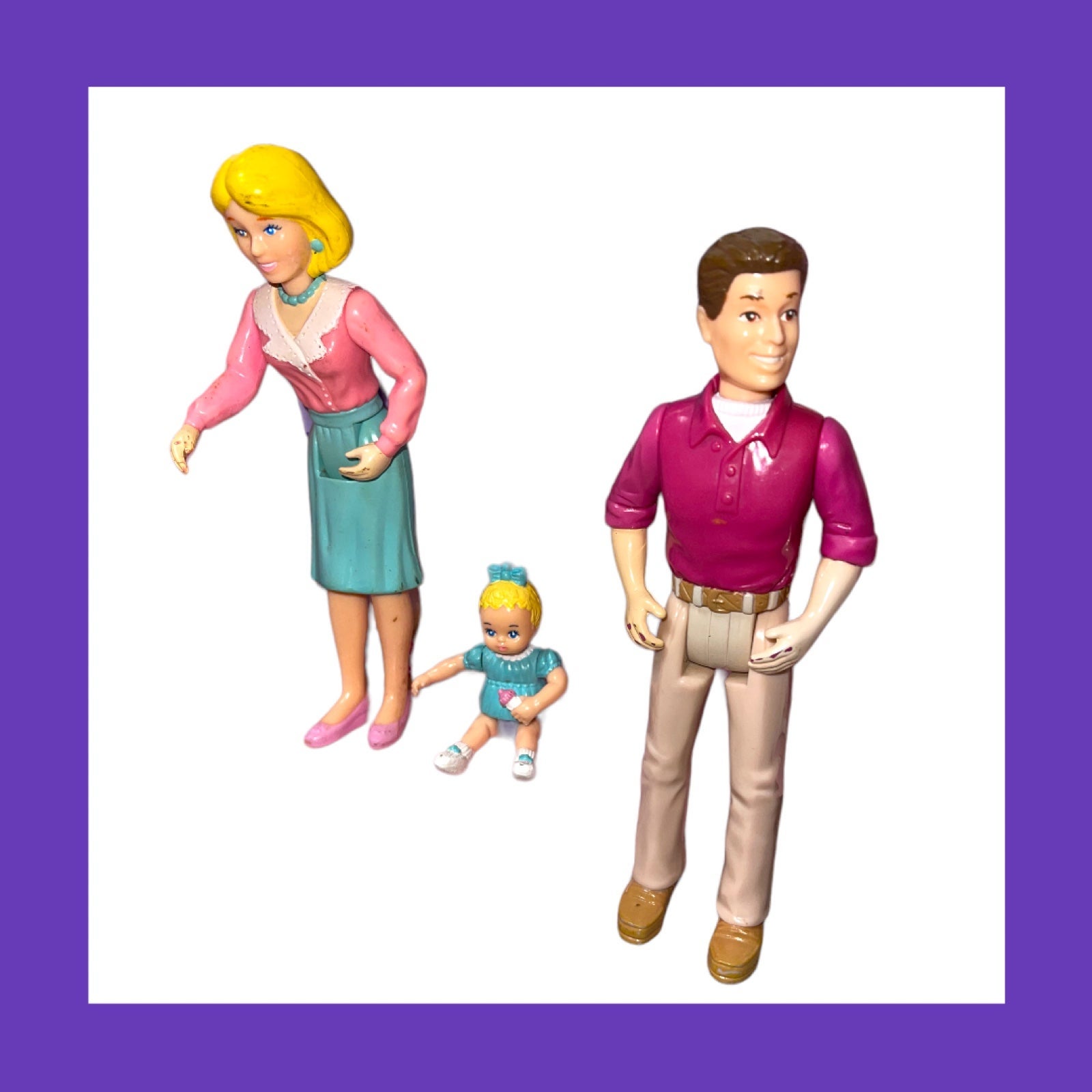 Playskool dollhouse family of 3 dollhouse lot people ppl great shape