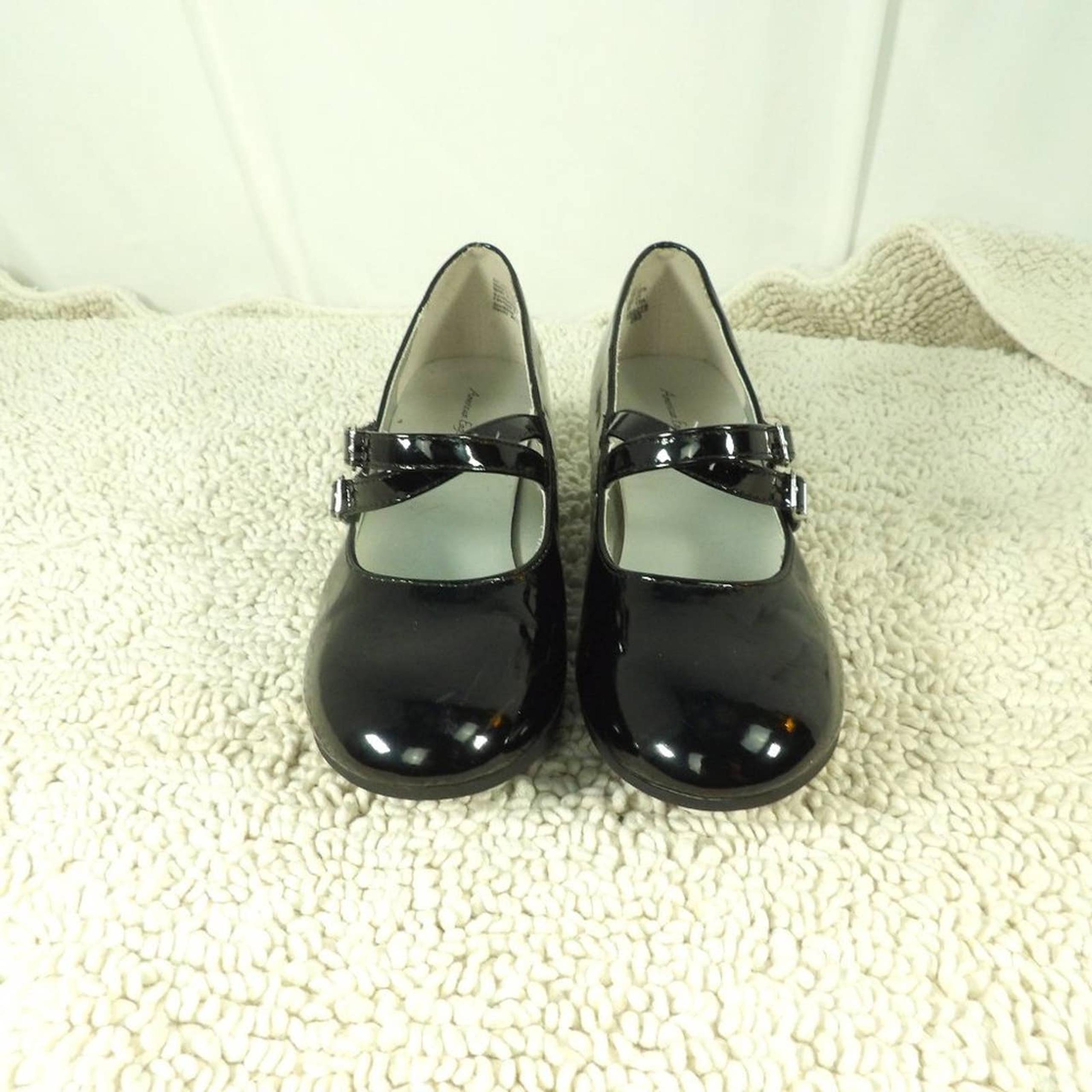 American Eagle Payless Girls Dress Shoes Size 1 Black Sparkly Kitten Heel