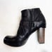 COLICO Chunky Black Leather Heeled Booties Size 38 1/2