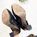COLICO Chunky Black Leather Heeled Booties Size 38 1/2