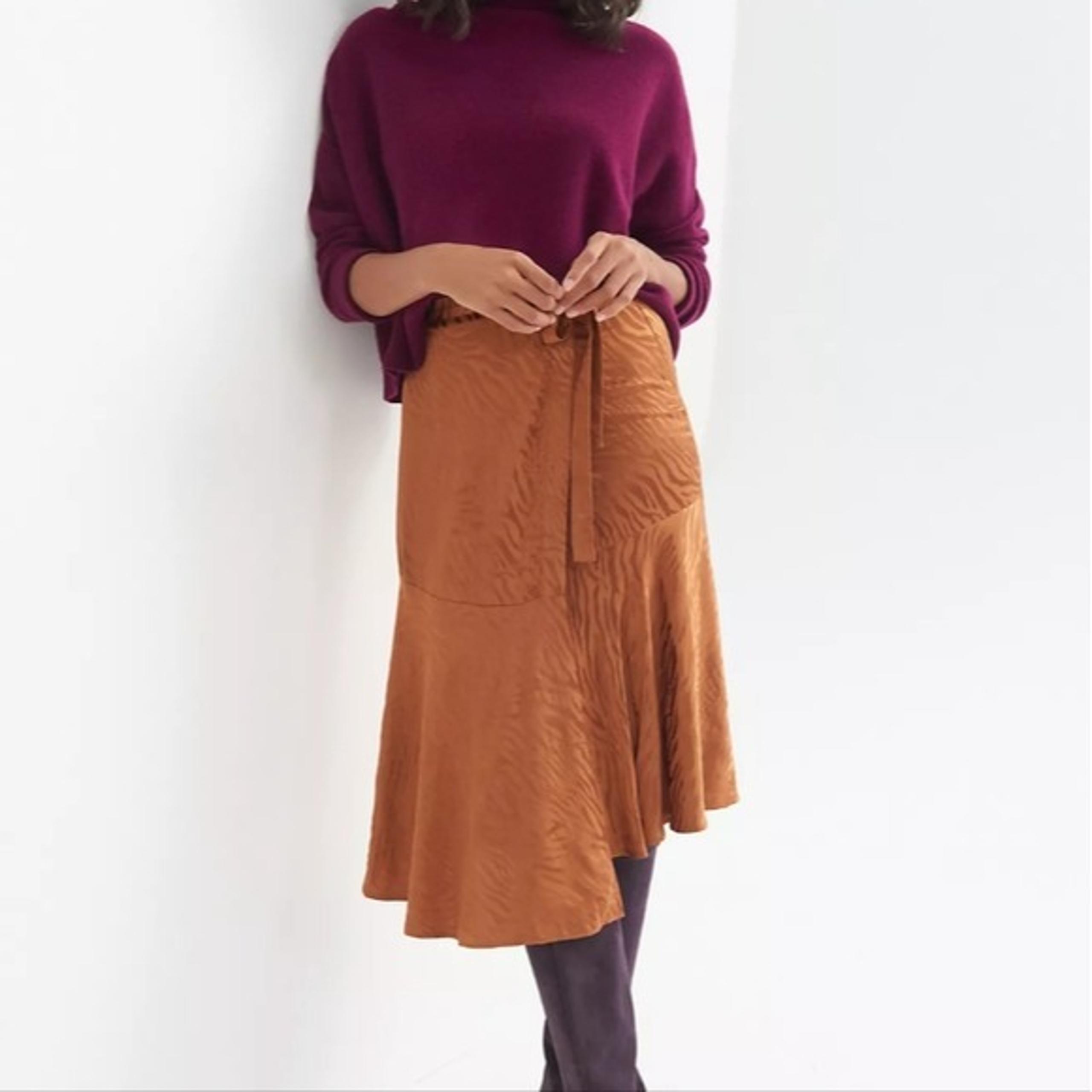 Anthropologie Maeve Tamra Jacquard Midi Skirt Size 14