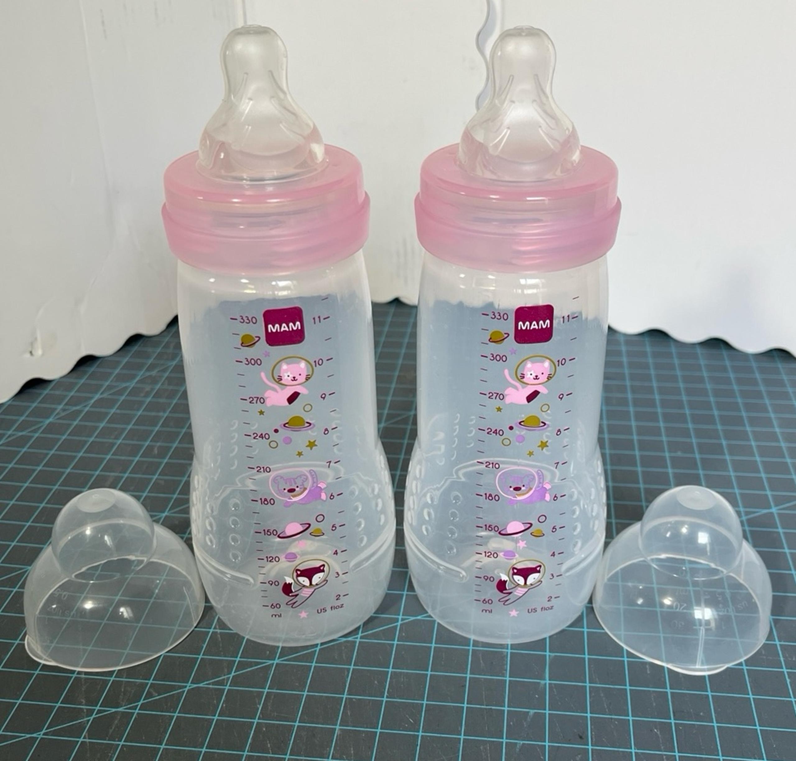 MAM 11 fl oz Easy Active Baby Bottle size 3 nipples pink