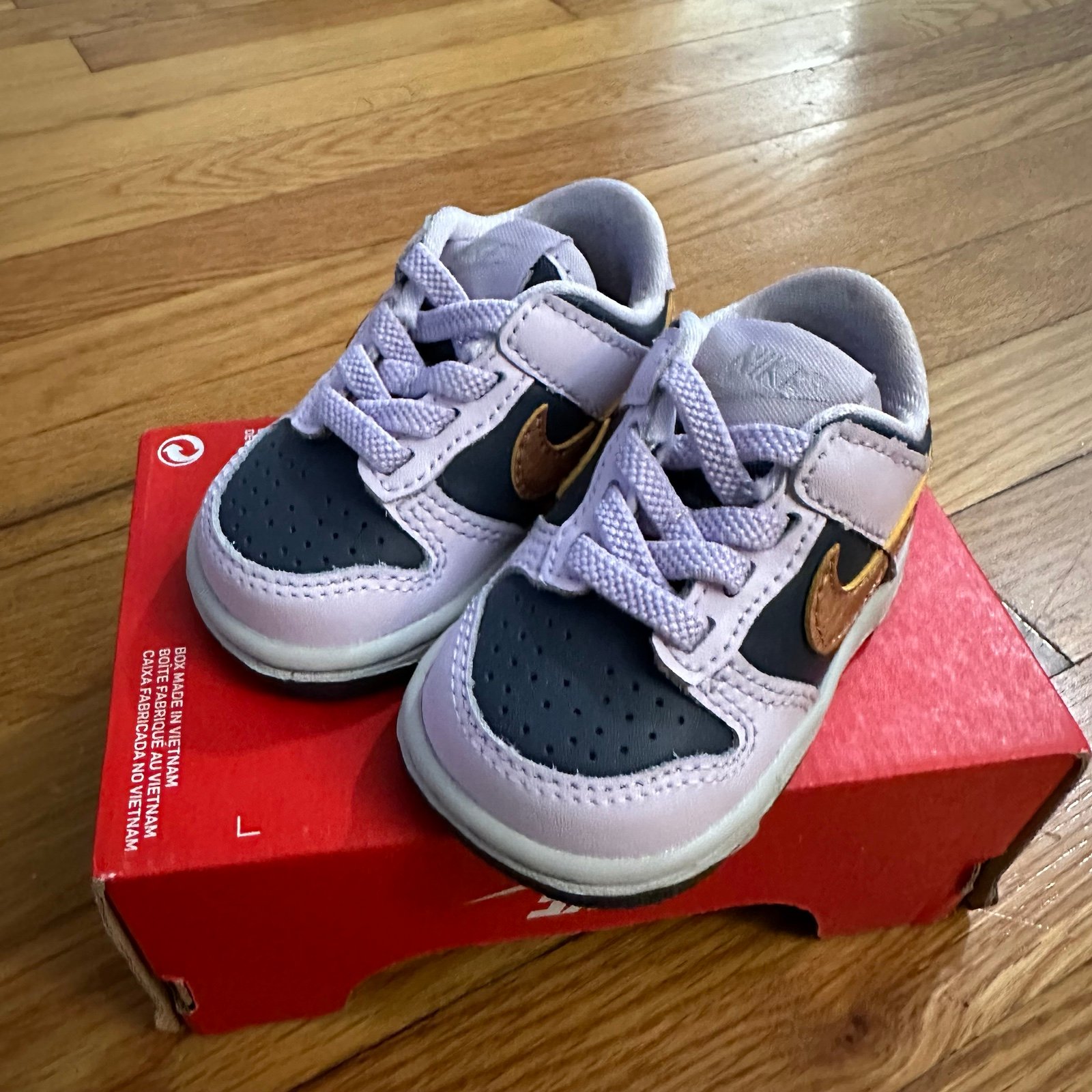 Nike Dunk Low SE TDE Copper Swoosh Thunder Blue Size 2C DX1665 400
