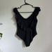 Eberjey Loreta Solid Black Ruffle Swimsuit One Piece size Small