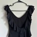 Eberjey Loreta Solid Black Ruffle Swimsuit One Piece size Small