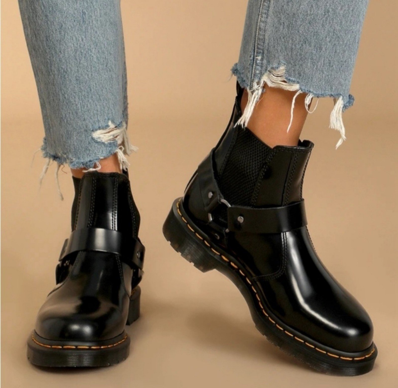 Dr. Martens Wincox Smooth Leather Buckle Boots.