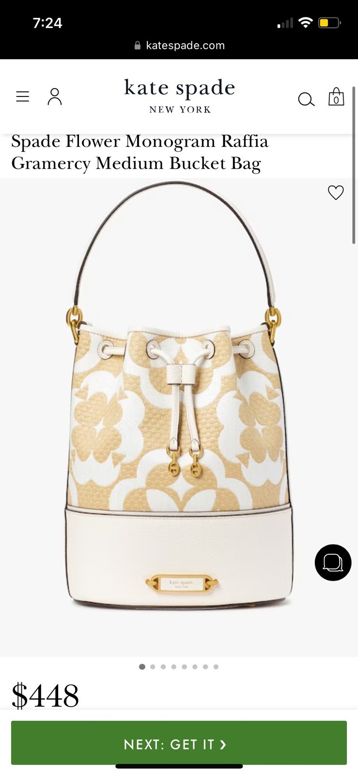 Spade flower monogram, medium bucket bag