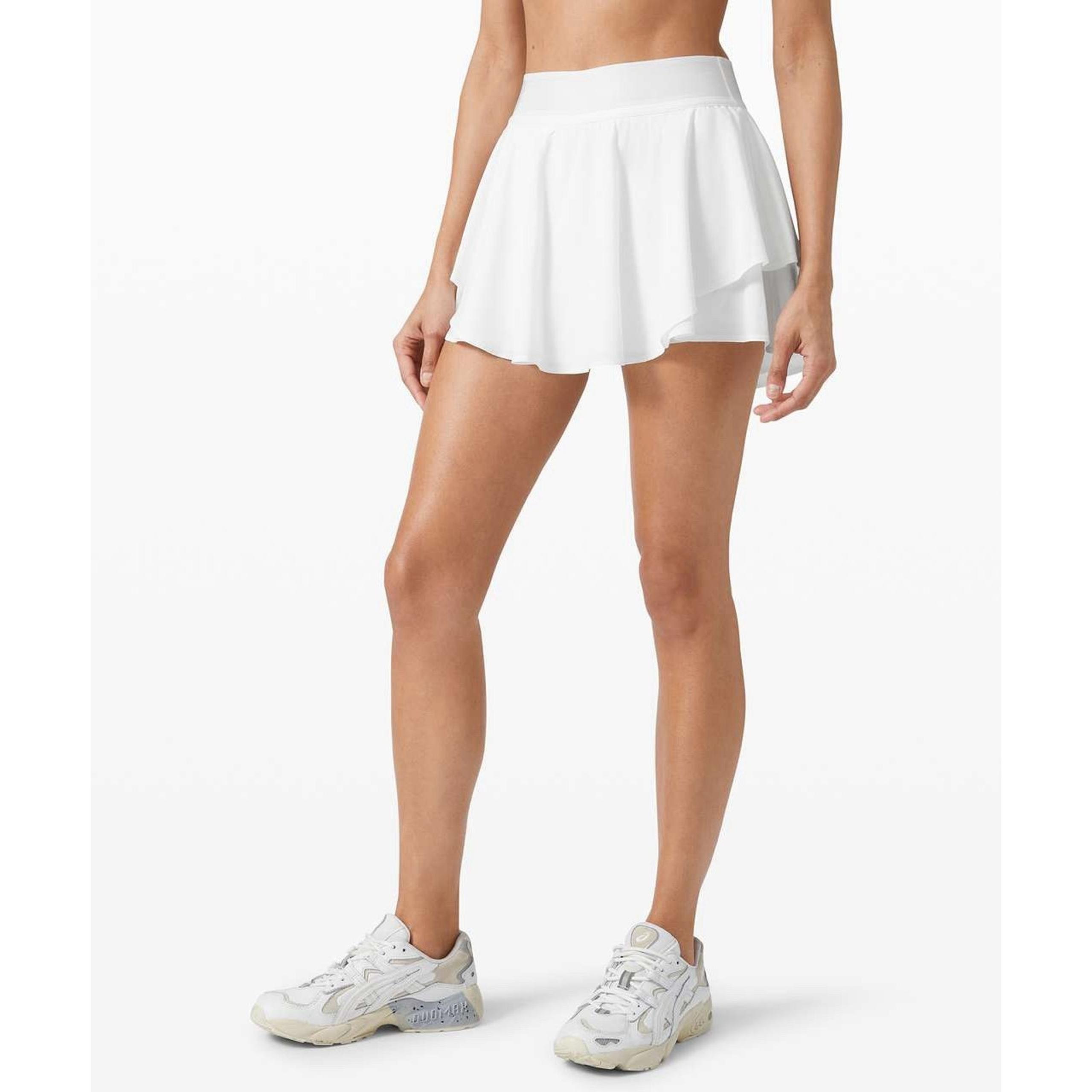 Lululemon Size 10 Court Rival High Rise Skirt Run Tennis White Women’s Athletic