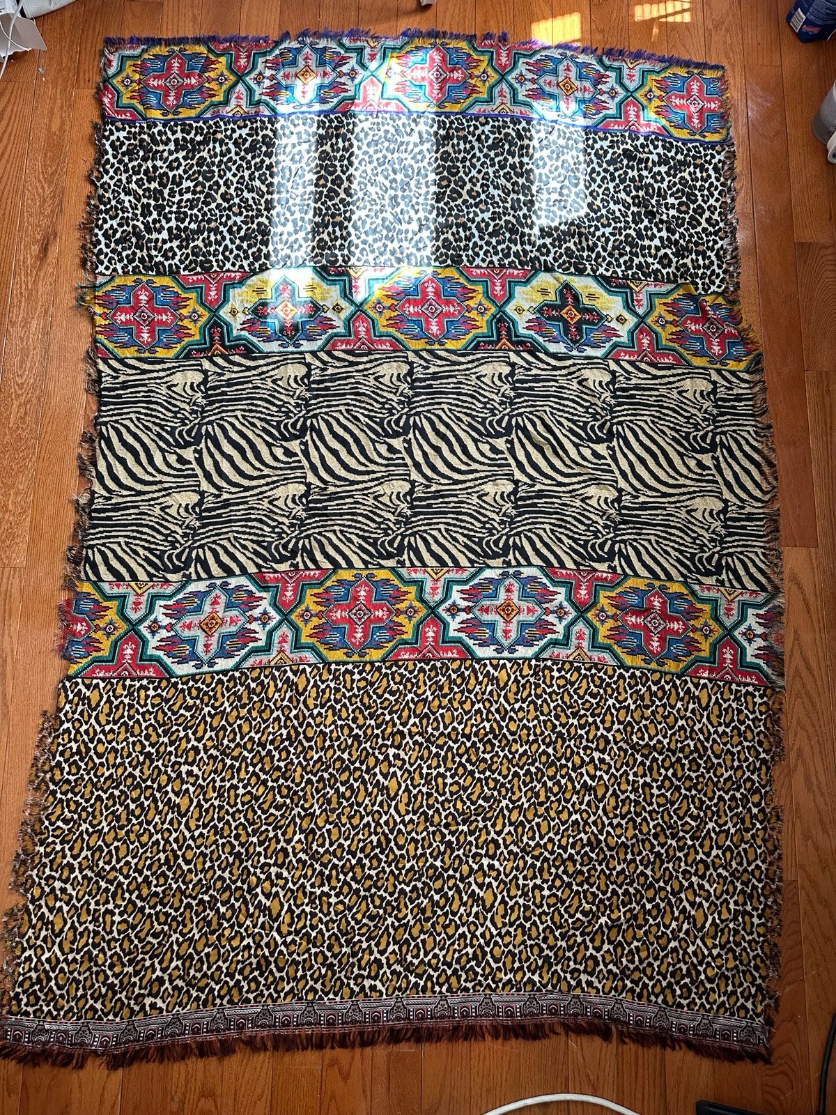 Pierre Louis Mascia Skirt Animal Print and Geometric Pattern Women’s Size 75”
