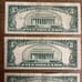 (4) 5 US Bills Currency Notes Lincoln Red Seal 1963 1953 C 1953 B Dollar