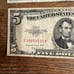 (4) 5 US Bills Currency Notes Lincoln Red Seal 1963 1953 C 1953 B Dollar