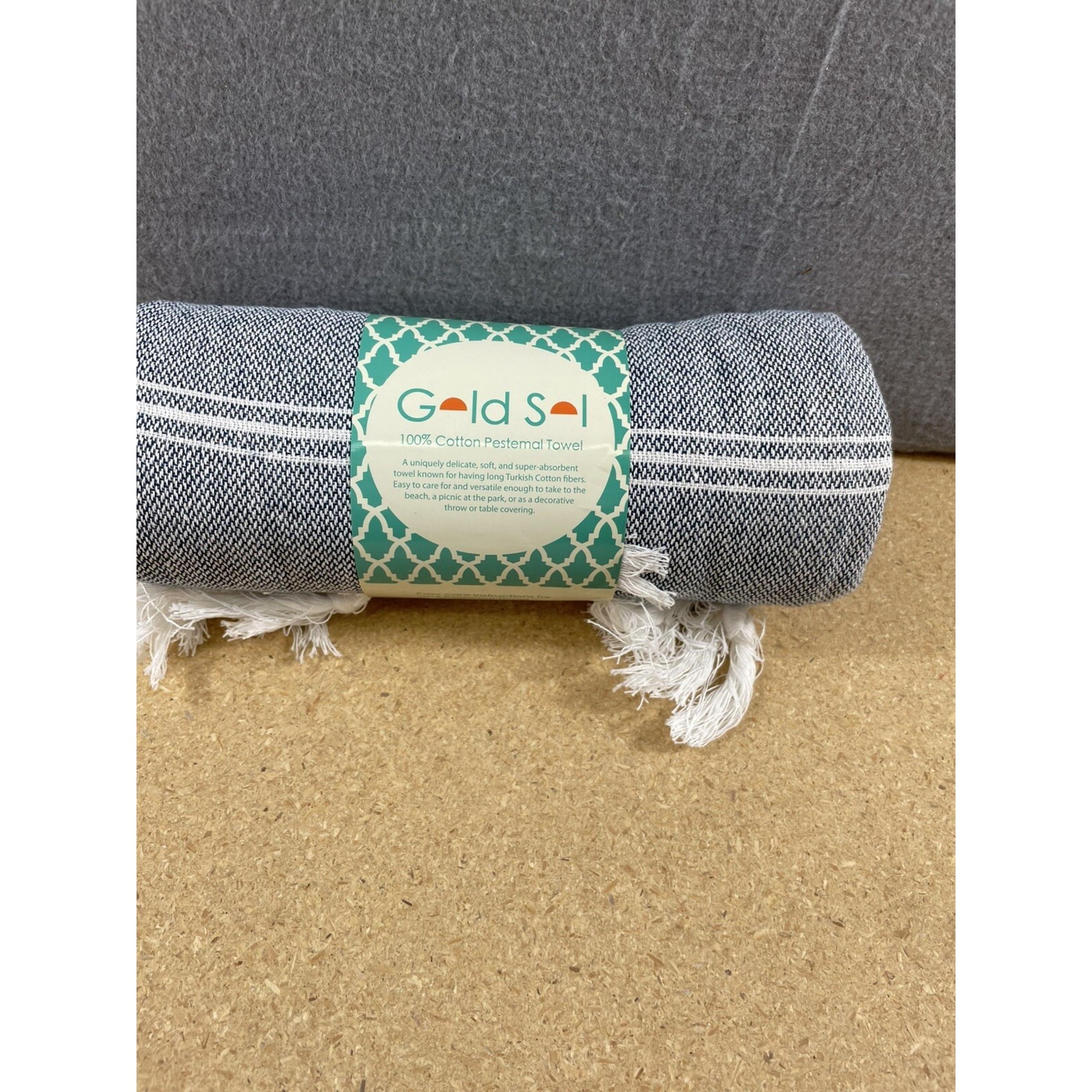Gold Sol 100% Cotton Pestemal Turkish Towel Gray