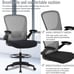 Drafting Tall Office w/ Adjustable Foot Ring and Flip-Up Arms Chair - Grey