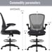 Drafting Tall Office w/ Adjustable Foot Ring and Flip-Up Arms Chair - Grey