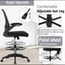 Drafting Tall Office w/ Adjustable Foot Ring and Flip-Up Arms Chair - Grey