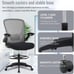 Drafting Tall Office w/ Adjustable Foot Ring and Flip-Up Arms Chair - Grey