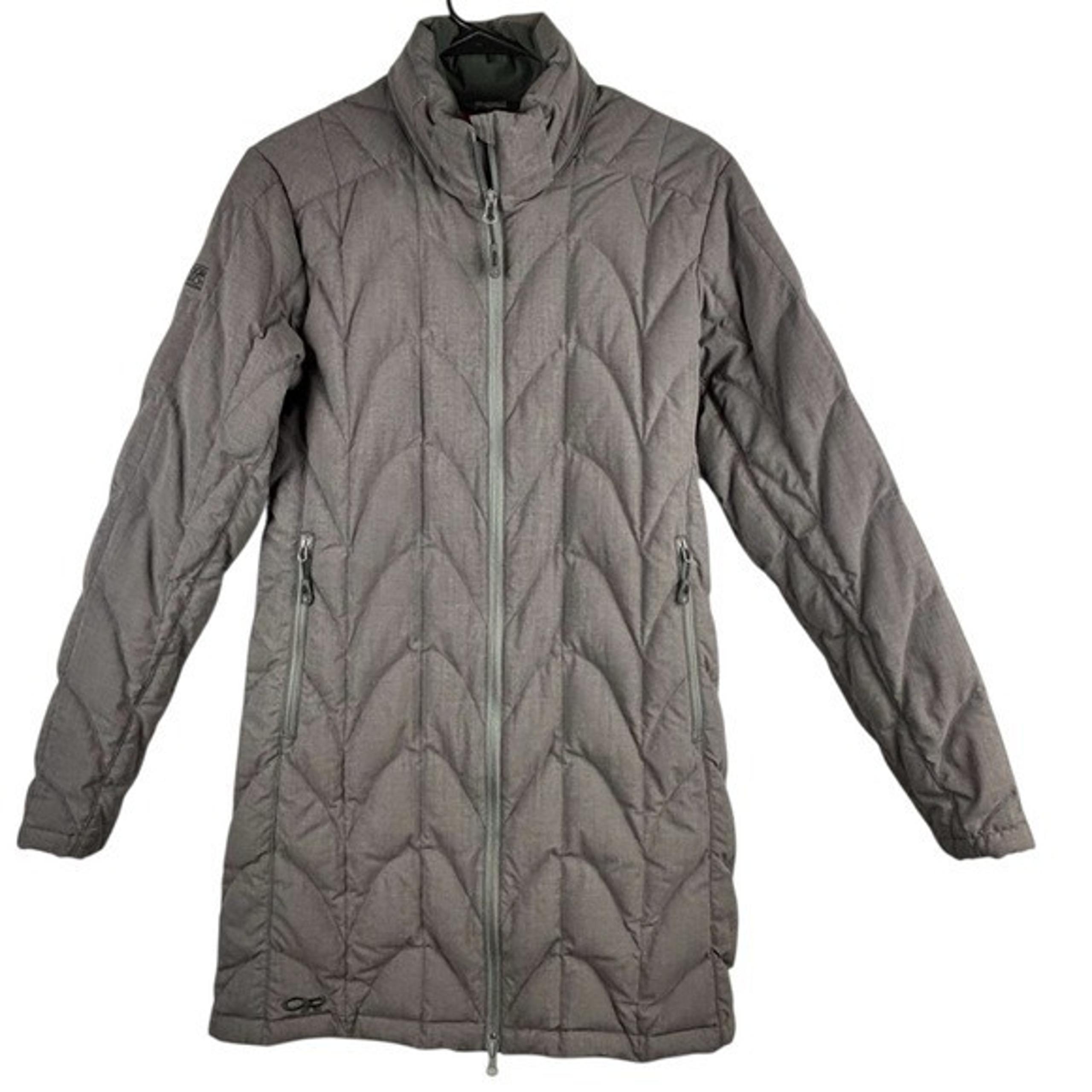 Outdoor Research Women's Gray Quilted Jacket Size Medium Goose Down Outdoor