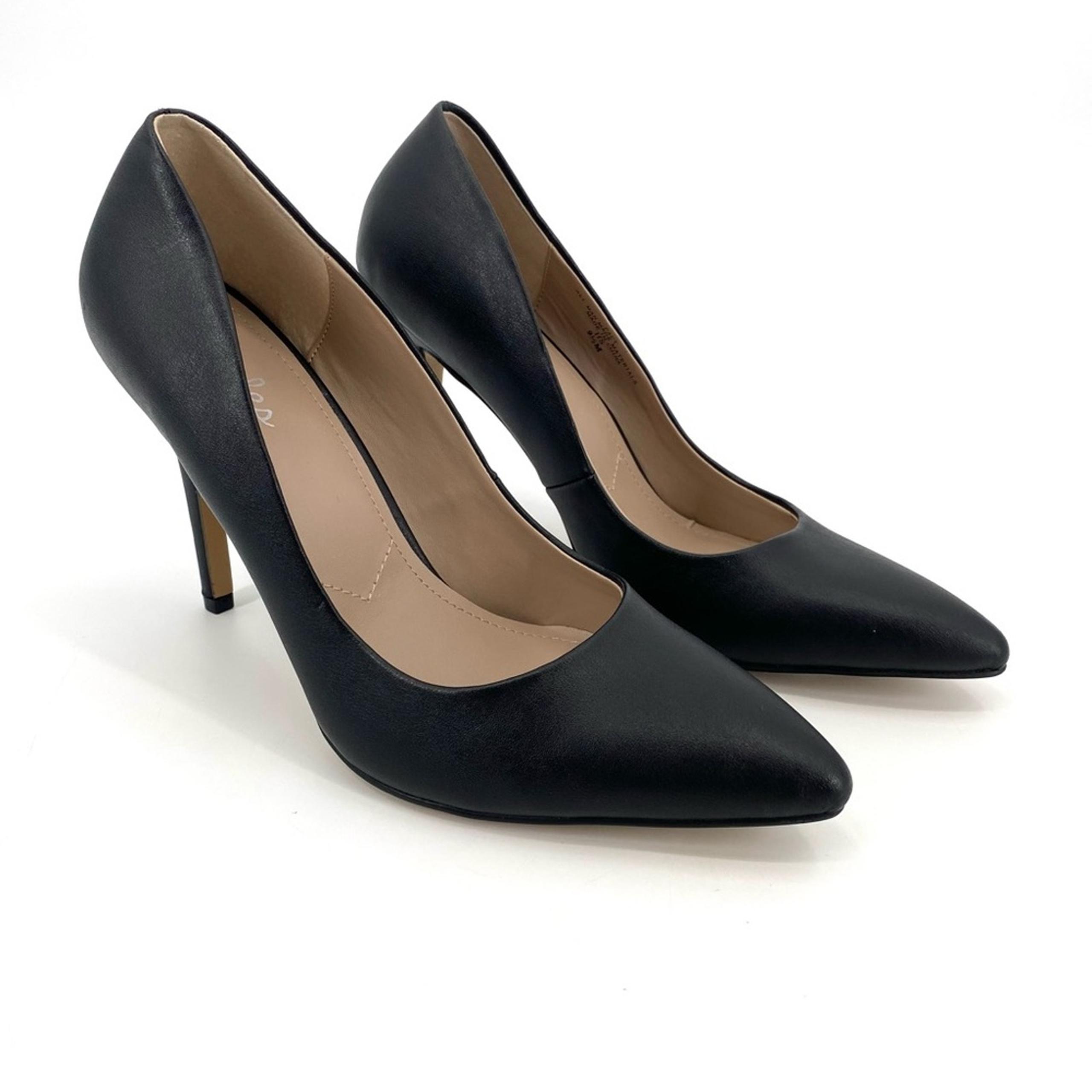 NEW Charles by Charles David Pact Black Faux Leather Pointed Toe Pumps Size 9.5