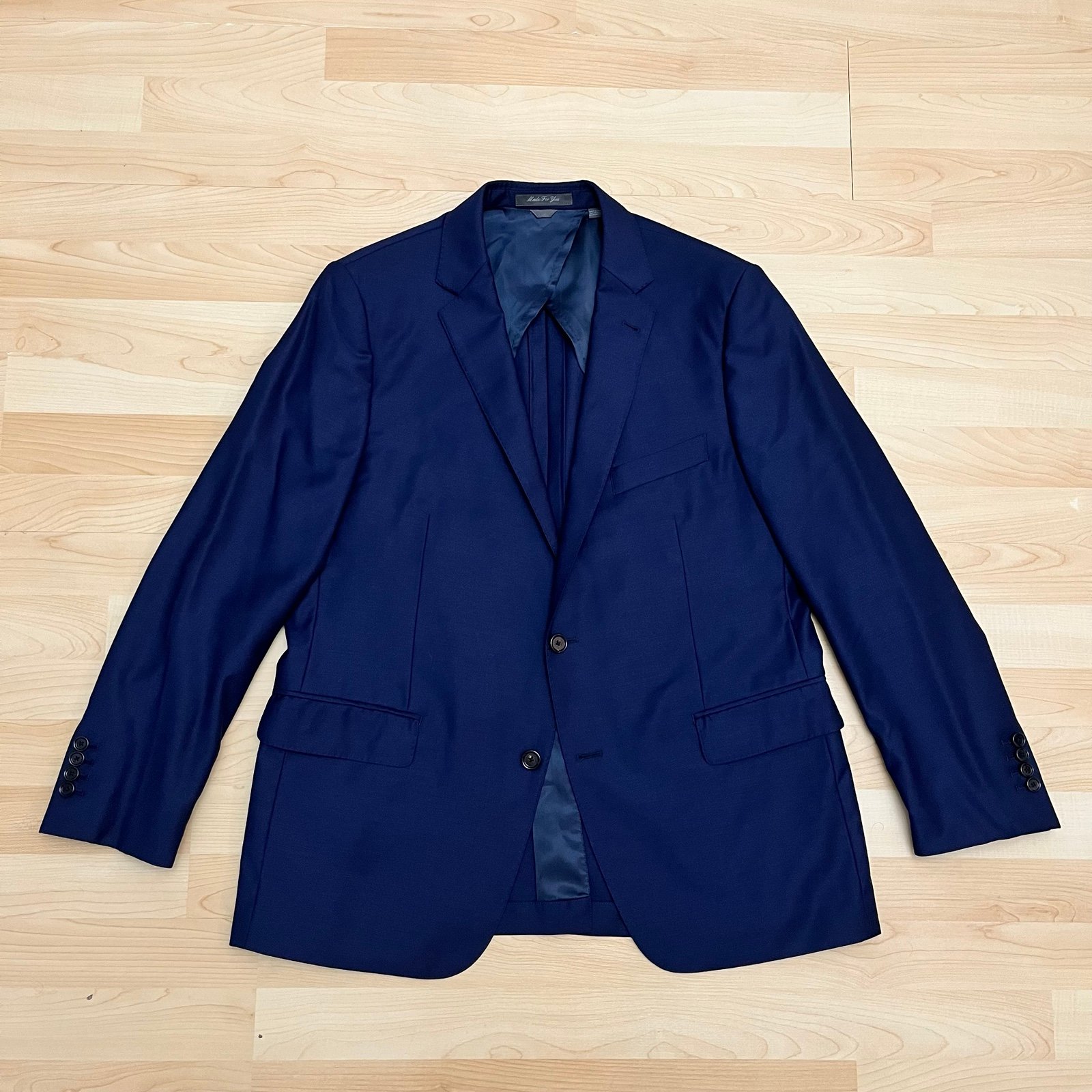 44R Indochino Bespoke Sport Coat Men’s Navy Wool Two Button Surgeon Cuff Mint