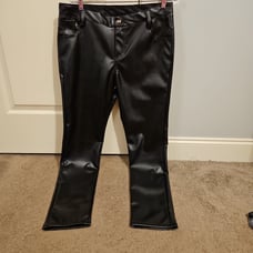 Faux Leather Pants Men slim