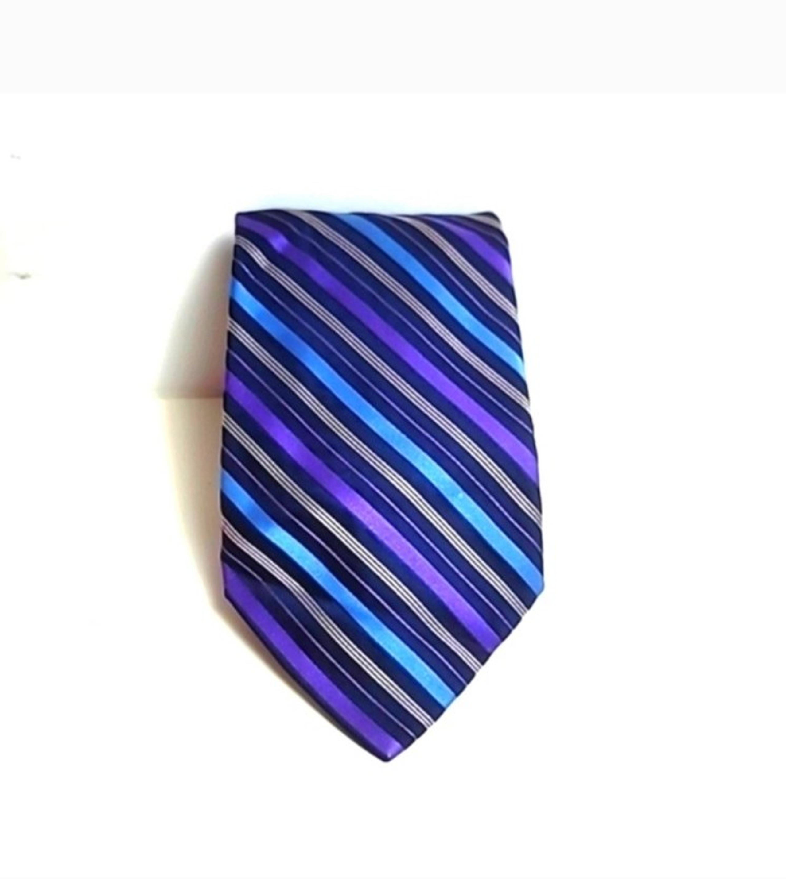 Blue and Purple Striped Men's Tie