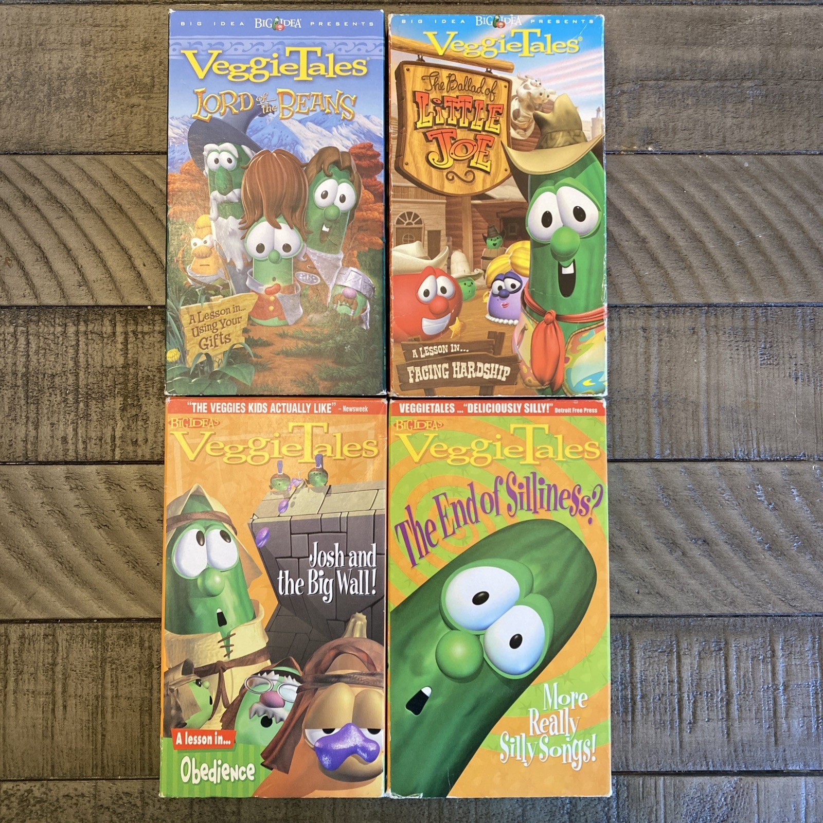 VeggieTales Lord of the Beans Green VHS Plus 3 Additional Veggie Tales VHS Lot