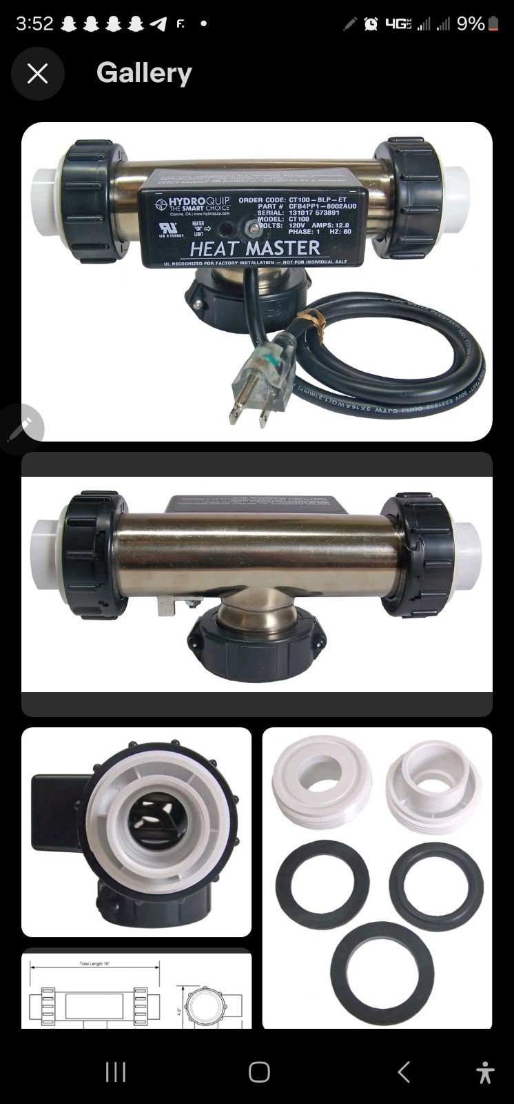 Heat master hydroquip 120v