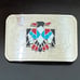 Vintage Nickel Silver Native American Turquoise Inlay Thunderbird Belt Buckle