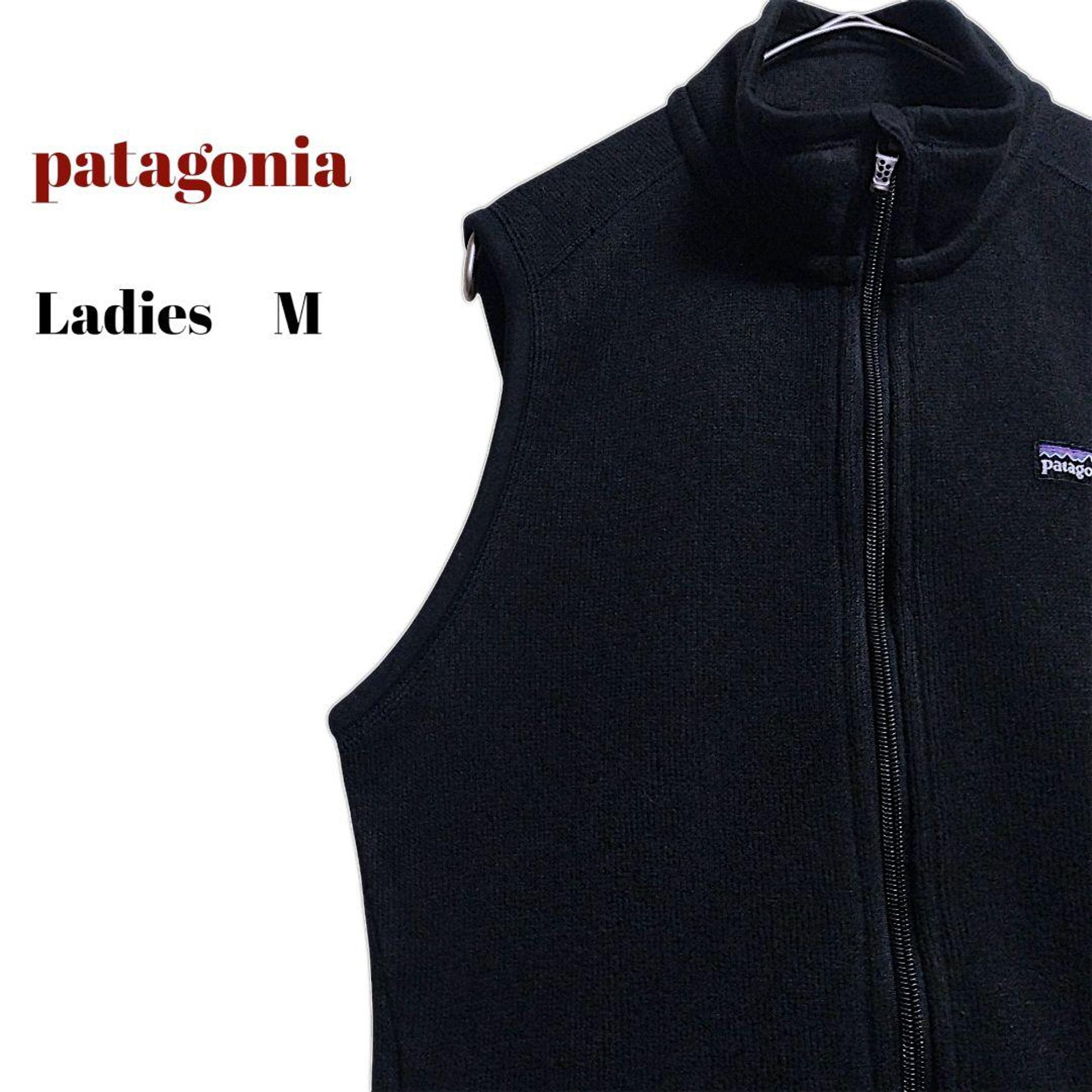 【Popular】Patagonia Better Sweater Vest, Black, Logo, Women's M, Vintage