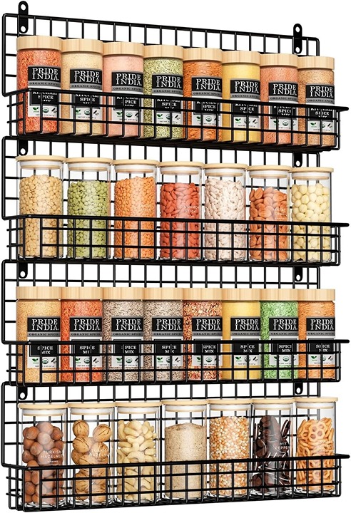 Upgraded Connectable Seasoning Organizer for Space Saving Black