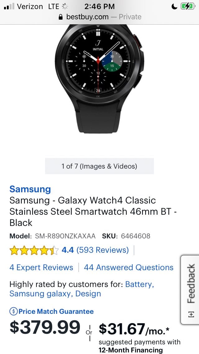 Samsung galaxy smart watch 4 classic