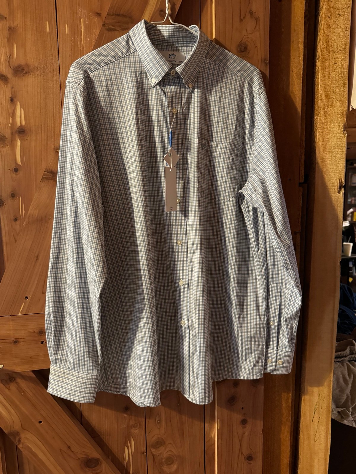 Southern tide brrr°® Intercoastal Poinsett Plaid Long Sleeve Sport Shirt-Med NWT