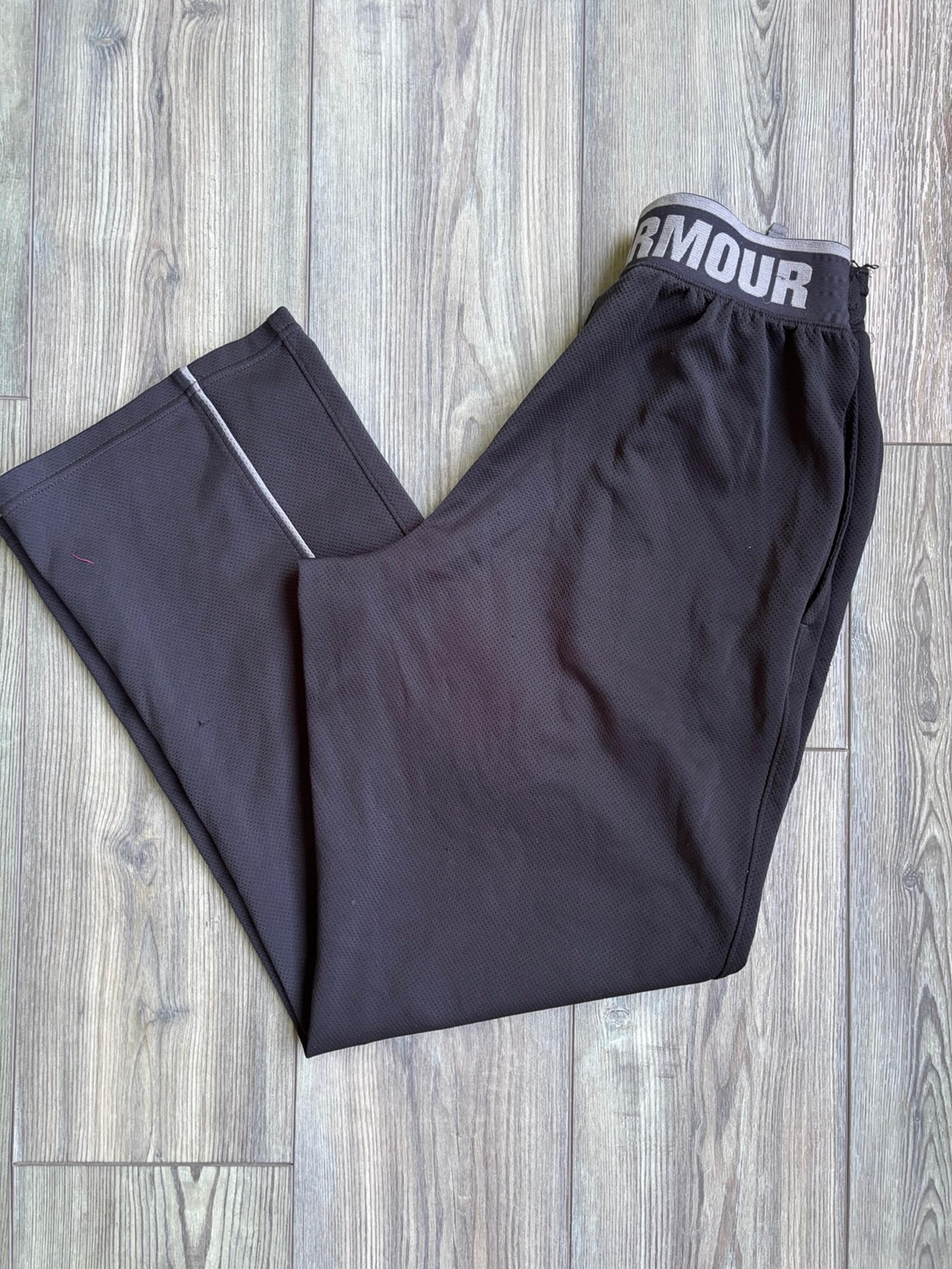 Under Armour Men’s Black Loose Fit Straight Leg Elastic Pants Size S -defects