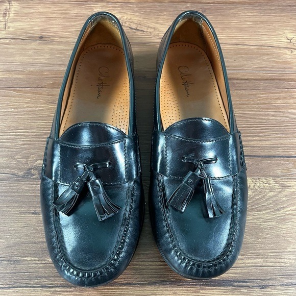 COLE HAAN Black Leather Tassel Loafers Dress Shoes Men’s Size 8.5