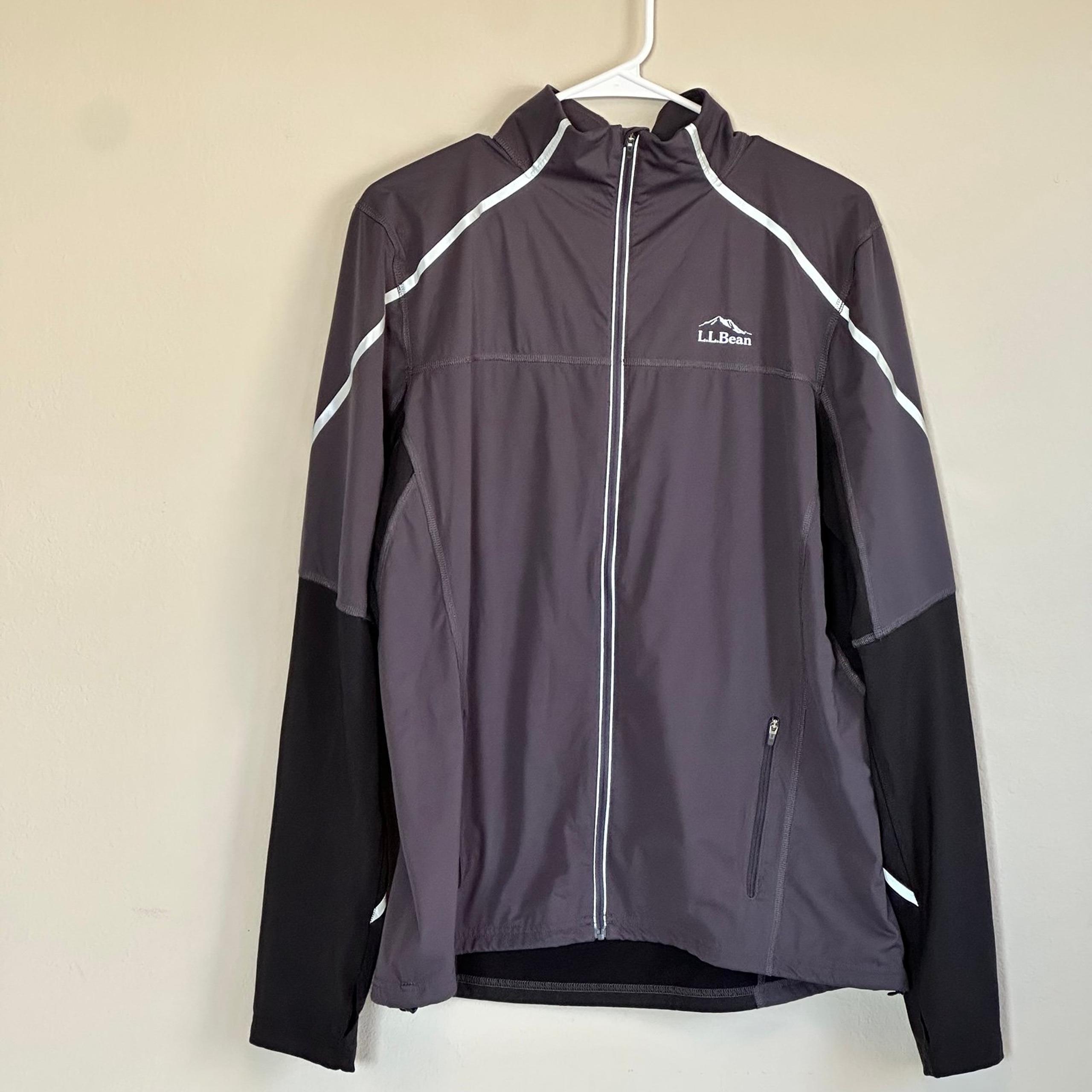 LL Bean Reflective Performance Jacket Mens Medium Running Cycling