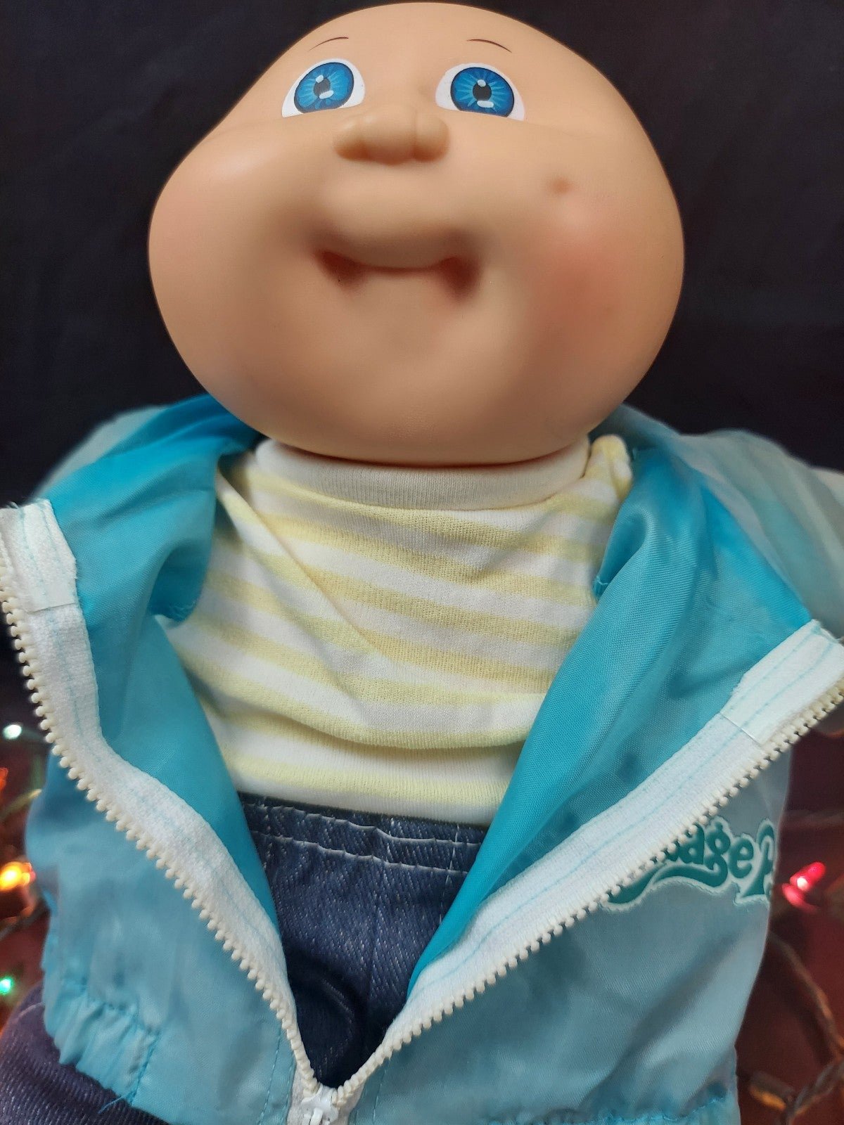 1985 Cabbage Patch Doll, Boy, All Original from HONG KONG,(P) Jean, Jacket, Shoe