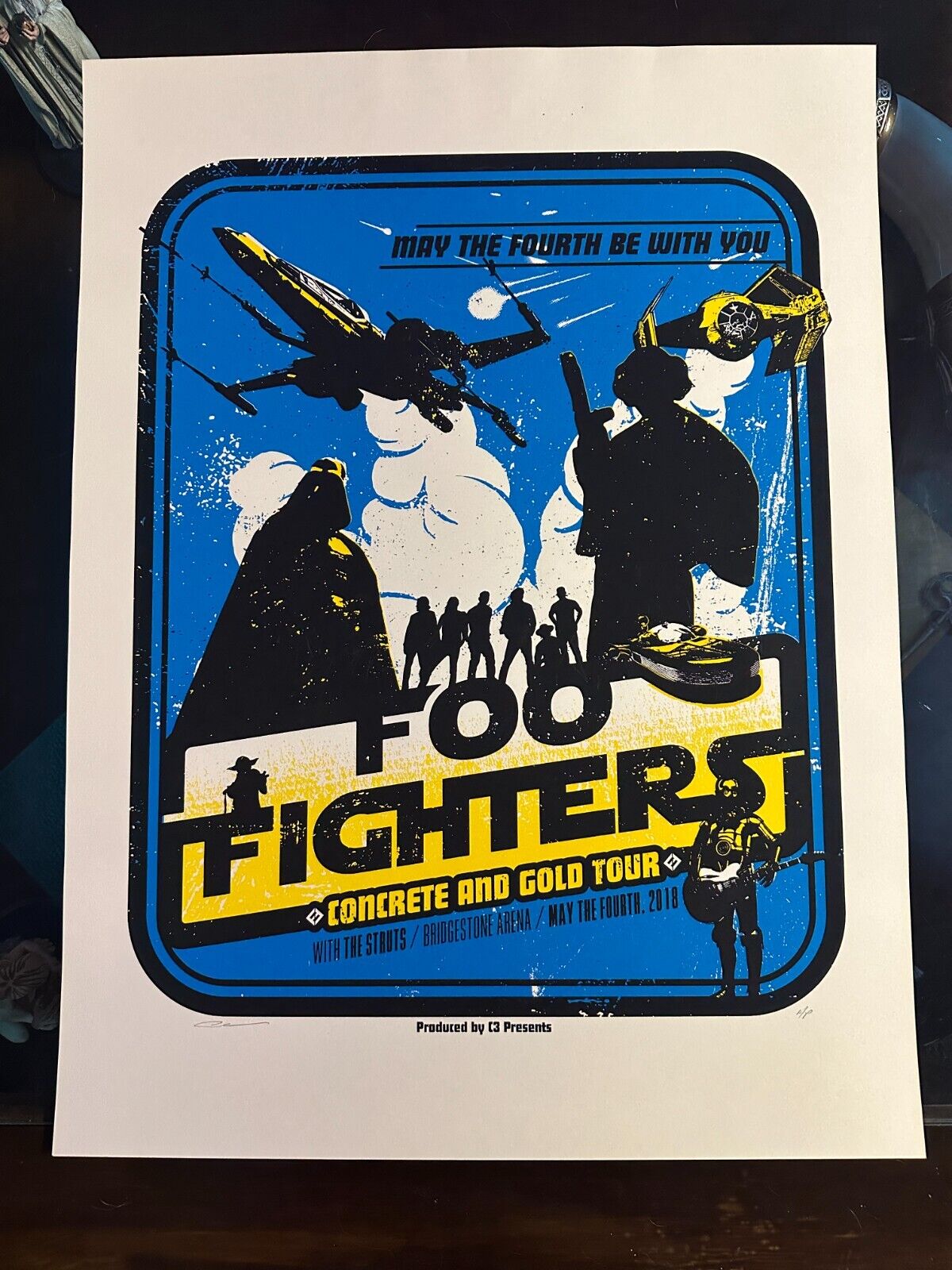 Foo Fighters Star Wars 2017 Nashville May the 4th Poster Bridgestone AP Signed