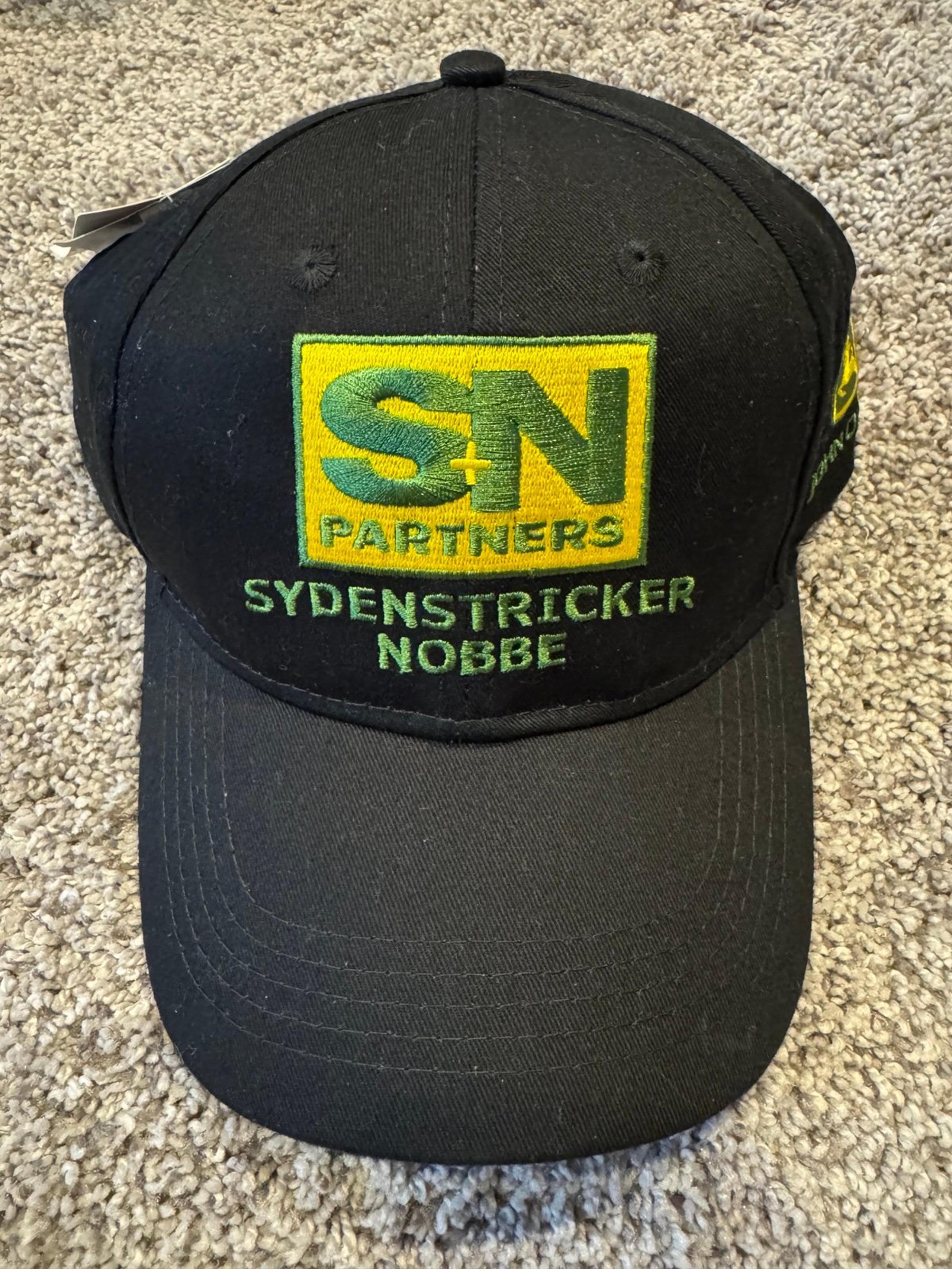John Deere Hat Cap Mens Black Adjustable Strapback S+N Partners Sydenstricker
