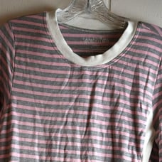 Latched Mama M Lightweight Petal Nursing Top Purple Gray Striped Long Sleeve