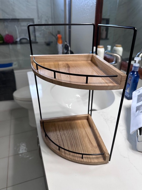 2-Tier Bathroom Counter Organizer, Vanity Counter Corner Shelf,
