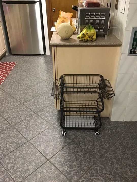 1Easylife Fruit Vegetable Basket, 3 Tier Stackable Metal Wire Basket Cart with R
